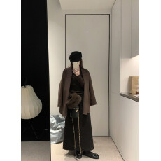 批发真羊毛!双面羊毛大衣女气质毛呢外套富家千金风