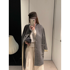 批发韩系双面羊毛大衣女<b class='q'>中长款</b>高级感羊毛呢外套