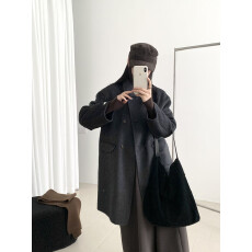 批发真羊毛!双面羊毛大衣女2025秋冬新款韩版宽松羊毛呢外套