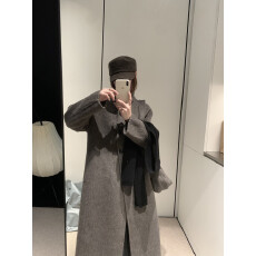 批发双面羊毛大衣女2025冬新款韩版立领宽松<b class='q'>显瘦</b>羊毛外套