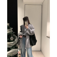 批发真羊毛!超好看大衣女设计感高级感羊毛双面毛呢外套