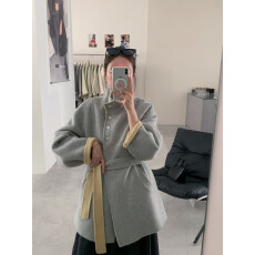 批发真羊毛!2025秋冬高级感双色双面羊毛大衣韩系羊毛外套