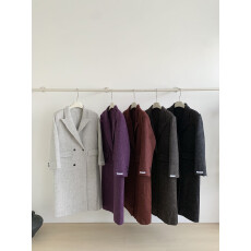 批发2025紫色气质高级感双面呢羊毛<b class='q'>大</b>衣宽松<b class='q'>外套</b><b class='q'>女</b>秋冬新