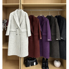 批发韩系慵懒复古羊毛大衣秋冬新款宽松百搭外套<b class='q'>女</b>