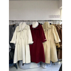 批发<b class='q'>双面</b>呢女狐狸毛领羊毛呢外套秋冬千金感羊毛<b class='q'>大衣</b>