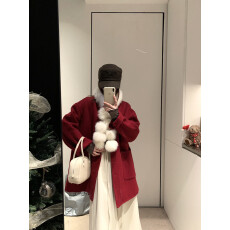 批发2025秋冬新款韩版宽松轻奢<b class='q'>双面</b>羊毛呢<b class='q'>大衣</b>女中长款外套