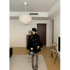 批发千金新款蝴蝶结<b class='q'>双面</b>呢羊毛<b class='q'>大衣</b>秋冬季女毛呢子外套