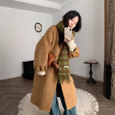 批发<b class='q'>双面</b>羊毛<b class='q'>大衣</b>女2025秋冬新款韩系高级感气质羊毛呢子外套
