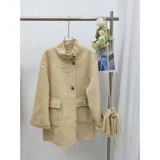 批发法式黄色<b class='q'>双面</b>羊毛毛呢外套女2026高级感穿搭大码呢子<b class='q'>大衣</b>