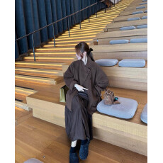 批发高级感棕色短款<b class='q'>双面</b>羊毛<b class='q'>大衣</b>女2025小个子呢子羊毛呢外套