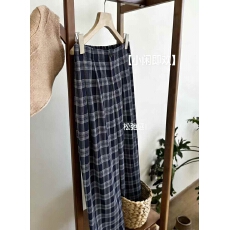 批发2026春夏新款<b class='q'>韩版</b>时尚休闲慵懒风格子直筒<b class='q'>裤</b>女宽松显瘦百搭休闲<b class='q'>裤</b>