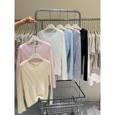 批发极简风肌理感纯色长袖针织衫早春女装2026新款修身显瘦罩衫上衣