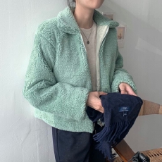 批发韩版chic 仿皮䓍外套女秋冬慵懒时尚翻领羊羔毛加厚短款保温<b class='q'>棉衣</b>