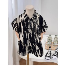 批发<b class='q'>男童</b>港风<b class='q'>套装</b>儿童<b class='q'>短袖</b>花<b class='q'>衬衫</b>痞帅薄款夏潮童2025新款酷帅男孩夏装