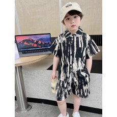 批发<b class='q'>男童</b>夏<b class='q'>装</b>套装短袖花衬衫潮童夏款衬衣儿童夏季韩版宝宝港风童装薄