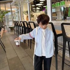 批发男童衬衫<b class='q'>春</b>秋薄款条纹2025新款男孩儿童装衬衣洋帅气<b class='q'>春</b>装上衣服潮