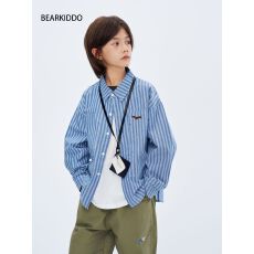 批发原版做法纯棉色织韩国中大童复古长袖白色字母<b class='q'>衬衫</b><b class='q'>男童</b>经典<b class='q'>衬衣</b>