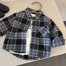 批发原版做法*色织条35棉65涤*时尚<b class='q'>童装男童</b>百搭长袖格子<b class='q'>衬衣</b>外套休闲