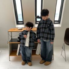 批发原版做法*色织条35棉65涤*时尚<b class='q'>童装男童</b>百搭长袖格子<b class='q'>衬衣</b>外套休闲