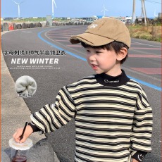 批发德绒卫衣2025新款冬季儿童秋冬小童内衬上衣加绒加厚男宝宝冬装