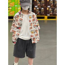 批发2026儿童短袖衬衫可爱洋气<b class='q'>上衣</b>韩版儿童打底衫夏季新款圆领短袖