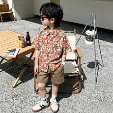 批发儿童衣服休闲短袖<b class='q'>衬衫</b>超好看夏装薄款<b class='q'>衬衣</b>男童<b class='q'>女童</b>宝宝小<b class='q'>童</b>上衣潮
