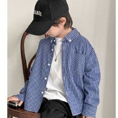 批发纯棉色织格子*童装<b class='q'>儿童</b>格子<b class='q'>衬衫</b>长袖外套薄款新<b class='q'>儿童</b>秋装纯棉<b class='q'>衬衣</b>