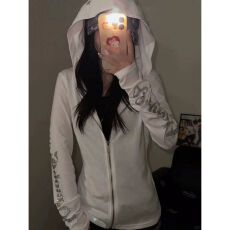 批发【广州雪花棉165克+烫钻工艺+后包】星星烫钻连帽短外套女