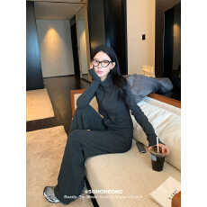 批发SUNONEONE 休闲慵懒运动套装女秋季新款韩系条纹立领<b class='q'>卫衣</b>一整套