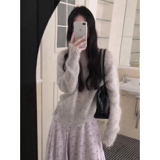批发小个子特别漂亮紫色连衣裙子女2025新款早秋季漂亮韩系小套装长裙