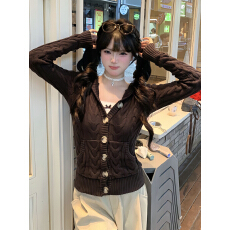 慵懒高级感连帽针织毛衣秋冬女2025新款韩系外套软糯加厚开衫上衣