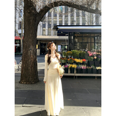 批发初梦POKEMENG 心软的神2.0 长袖一<b class='q'>字</b>肩修身上衣半身裙针织套装女