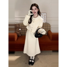 批发法式名媛富家千金小香风连衣<b class='q'>裙</b>子女2025秋冬季新款高级感套装长<b class='q'>裙</b>