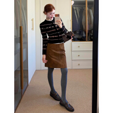 批发费尔岛黑色毛衣外套<b class='q'>女</b>秋冬季2025新款韩系慵懒高级感针织<b class='q'>开衫</b>上衣