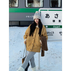 批发3MER哦哦三妹韩系皮毛一体羊羔毛夹克<b class='q'>外套</b><b class='q'>女</b>冬季保暖麂皮翻领<b class='q'>大</b>衣