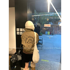 批发馨帮帮  刺绣小狗夹棉短款外套女款2025新款冬装棉衣加厚保暖棉服