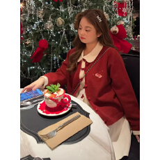 批发辣条<b class='q'>大码</b>女装 冬季内搭胖mm可外穿红色新年本命年假两件毛线衣女