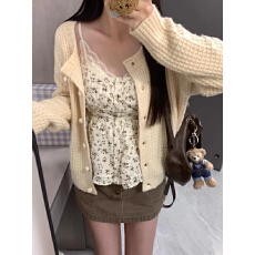 批发韩系针织<b class='q'>开衫</b>毛衣外套<b class='q'>女</b>早春季2026年新款气质穿搭一整套上衣套装