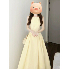 批发多巴胺黄色无袖背心连衣裙女夏季2026新款小个子温柔气质掐腰<b class='q'>长裙</b>