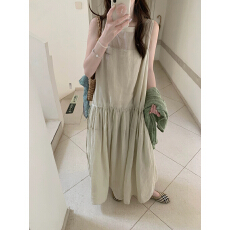 批发BAEIIOU 温柔风绿色绑带<b class='q'>针织</b><b class='q'>开衫</b><b class='q'>女</b>设计感腰部可抽绳连衣裙两件套