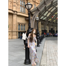 批发Xxiiuu 海洋之星 夏季新款2026气质<b class='q'>吊带</b>碎花连衣裙女a字长裙子