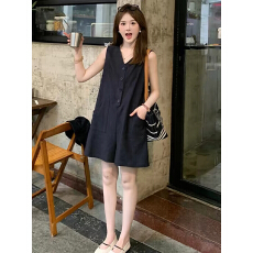 批发法式小个子背心无袖<b class='q'>连体</b><b class='q'>裤</b>女2026新款夏季巨好看减龄v领<b class='q'>连身</b>短<b class='q'>裤</b>