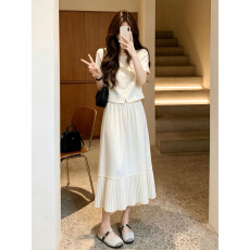 批发2026新爆款巨好看<b class='q'>小香</b>风白色连衣裙子女夏季韩系穿搭一整<b class='q'>套装</b>长裙