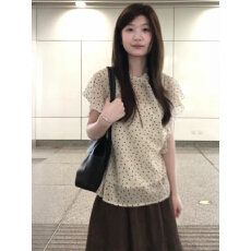批发绝美波点连衣裙子女夏季2026夏日小个子独特漂亮ootd穿搭一整套装
