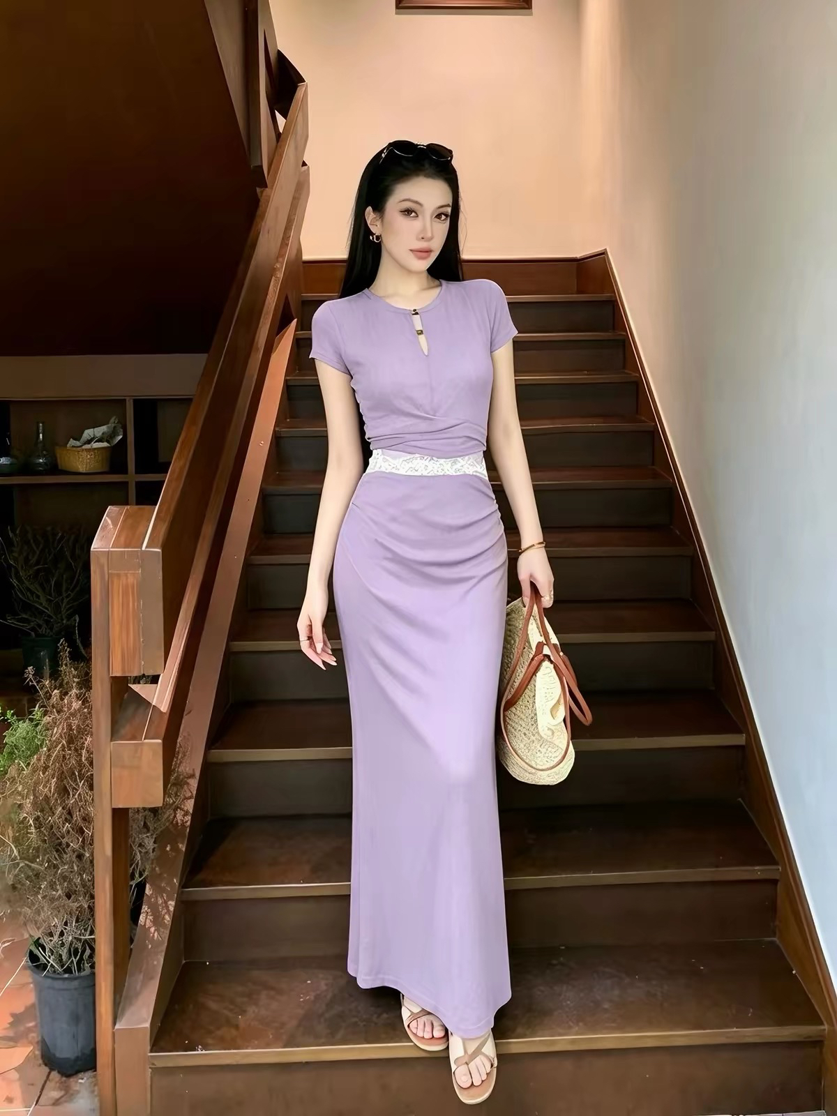 夏季新款上衣半身裙套装韩版温柔气质收腰修身显瘦两件套 服裝批發女裝批發服飾貨源