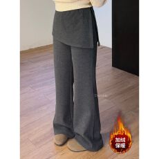 批发薄款/加绒 春<b class='q'>秋</b>加绒巨好巨显瘦韩系屁帘喇叭裤设计感微辣休闲裤
