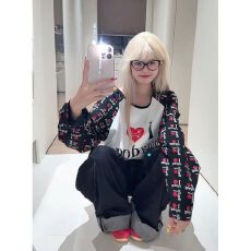 批发实价 原版做工 19支220克纯棉  长袖T恤女