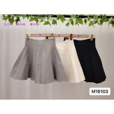 批发纯色百褶针织<b class='q'>半身裙</b>韩版设计感小个子A字短裙显瘦百搭高腰<b class='q'>半身裙</b>