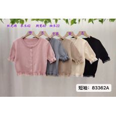 批发辣妹风<b class='q'>蕾丝</b>拼接针织开衫高腰<b class='q'>短裤</b>两件套修身显瘦短款百搭上衣套装