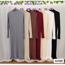 批发韩版修身打底针织长袖<b class='q'>连衣裙</b>女秋冬2025新款配大衣长裙子收腰显瘦